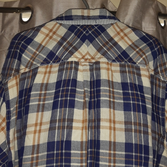 Blue & Beige Soft Cotton Flannel Joe Browns Shirt XXL Grunge Retro - Picture 7 of 9
